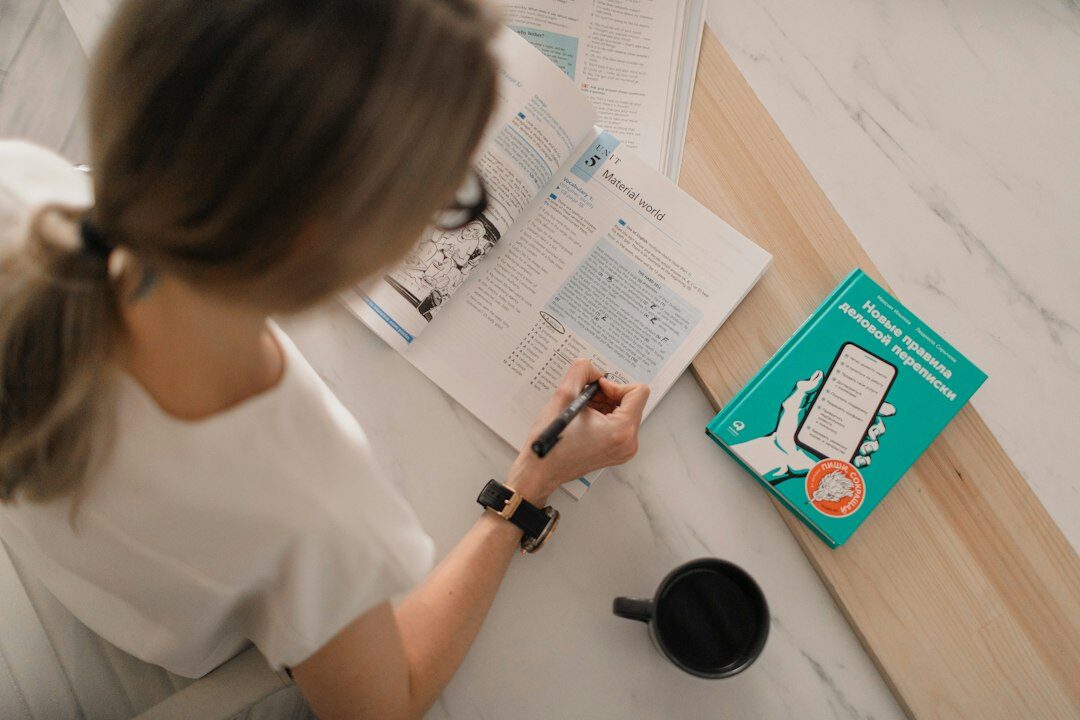 person learning about finance