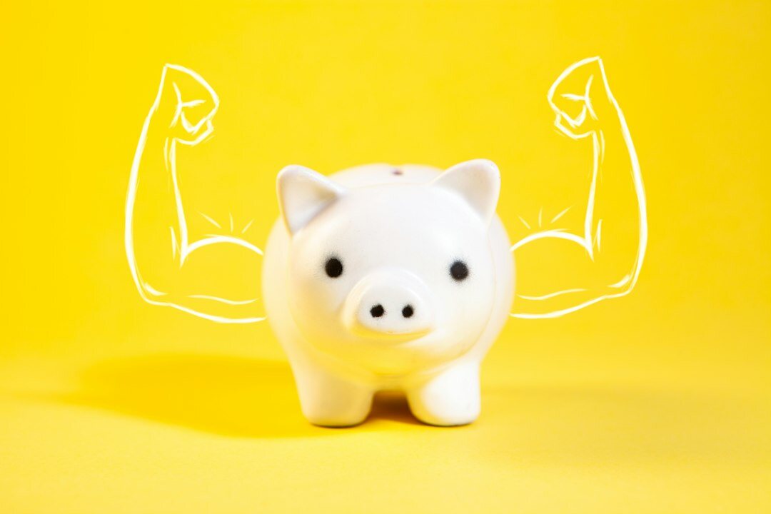 happy person with savings