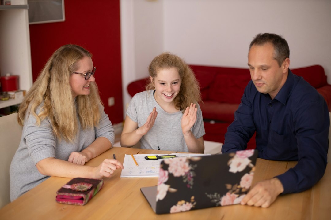family discussing finances