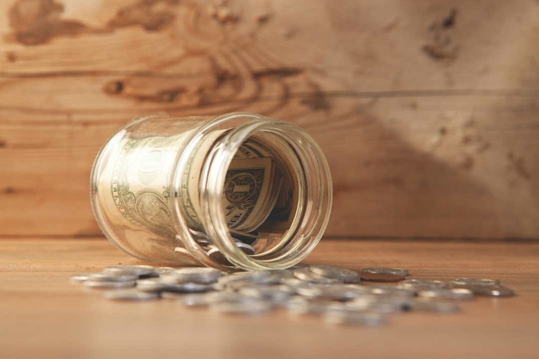 savings jar with coins